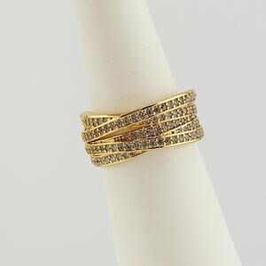 Bomb Party Ring Sz 8 RG26762 "A Heartfelt Connection" Clear CZ on Yellow Gold